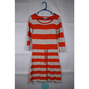 Women's Banana Republic Orange Grey Striped Knit Mini Dress S